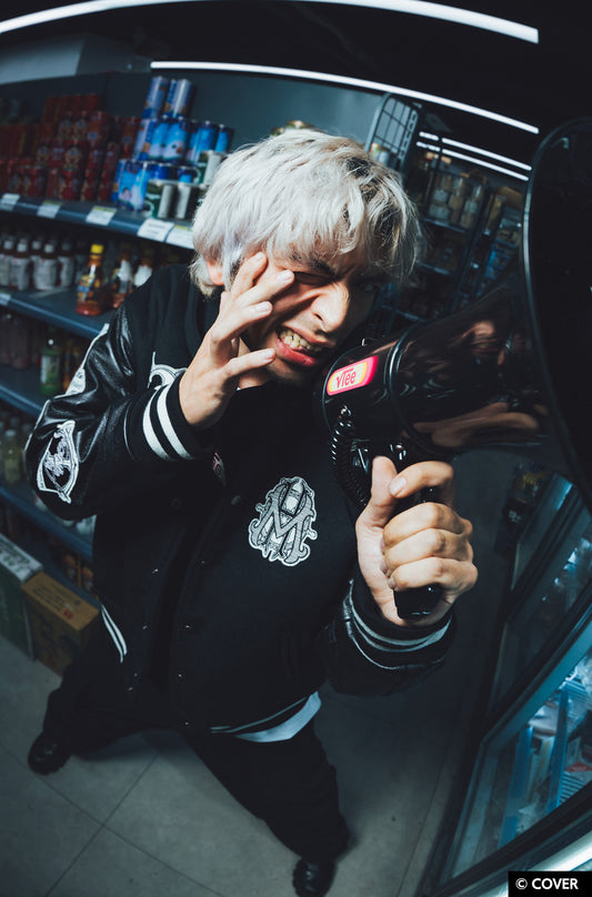 【予約】VTee x Houshou Marine "Dead Ma'am's Chest" VARSITY JACKET BLACK