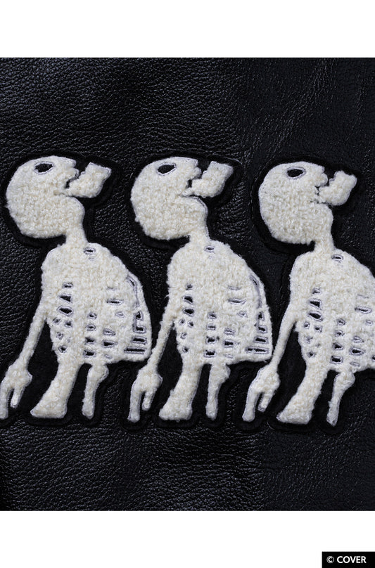 【予約】VTee x Houshou Marine "Dead Ma'am's Chest" VARSITY JACKET BLACK