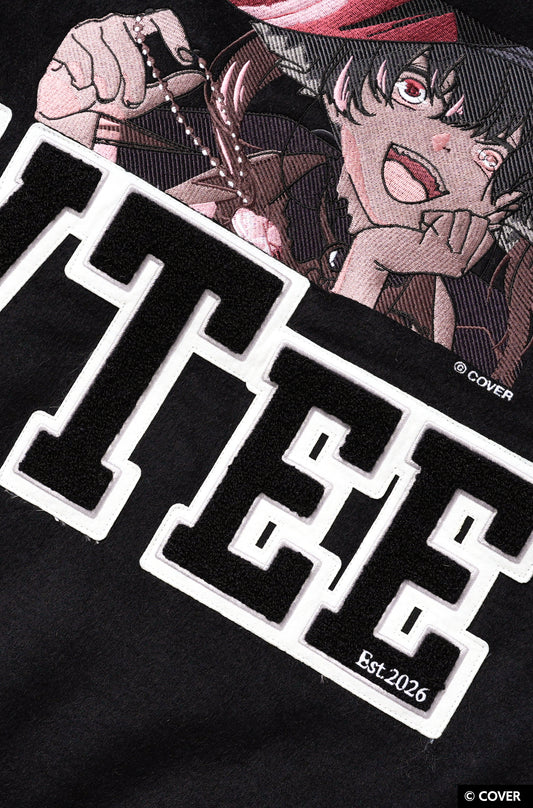 【予約】VTee x Houshou Marine "Dead Ma'am's Chest" VARSITY JACKET BLACK