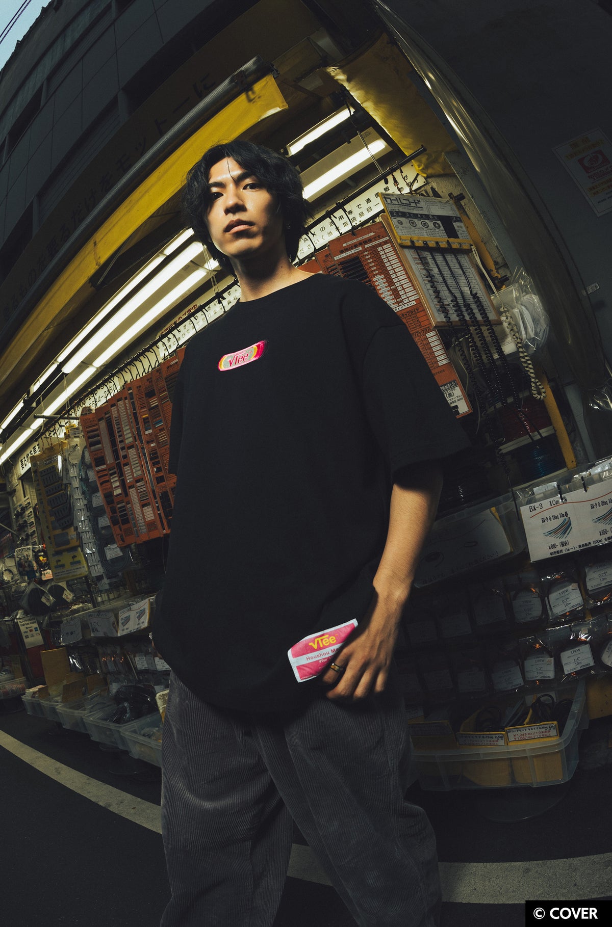 VTee x Houshou Marine TEE BLACK