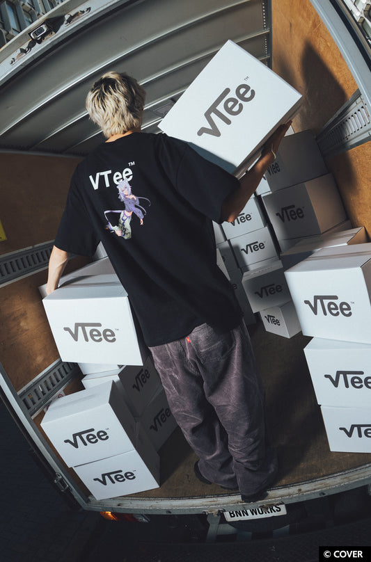 VTee x Nekomata Okayu TEE BLACK