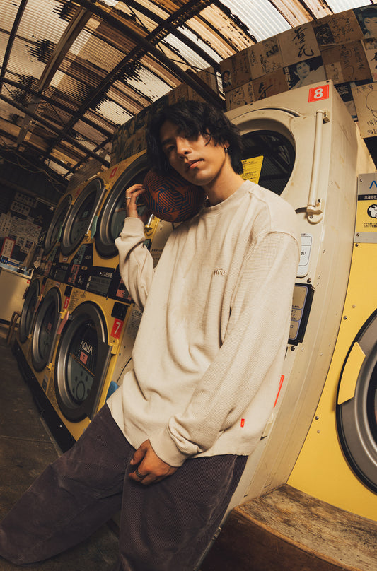 【予約】DAMAGE THERMAL LONG TEE IVORY