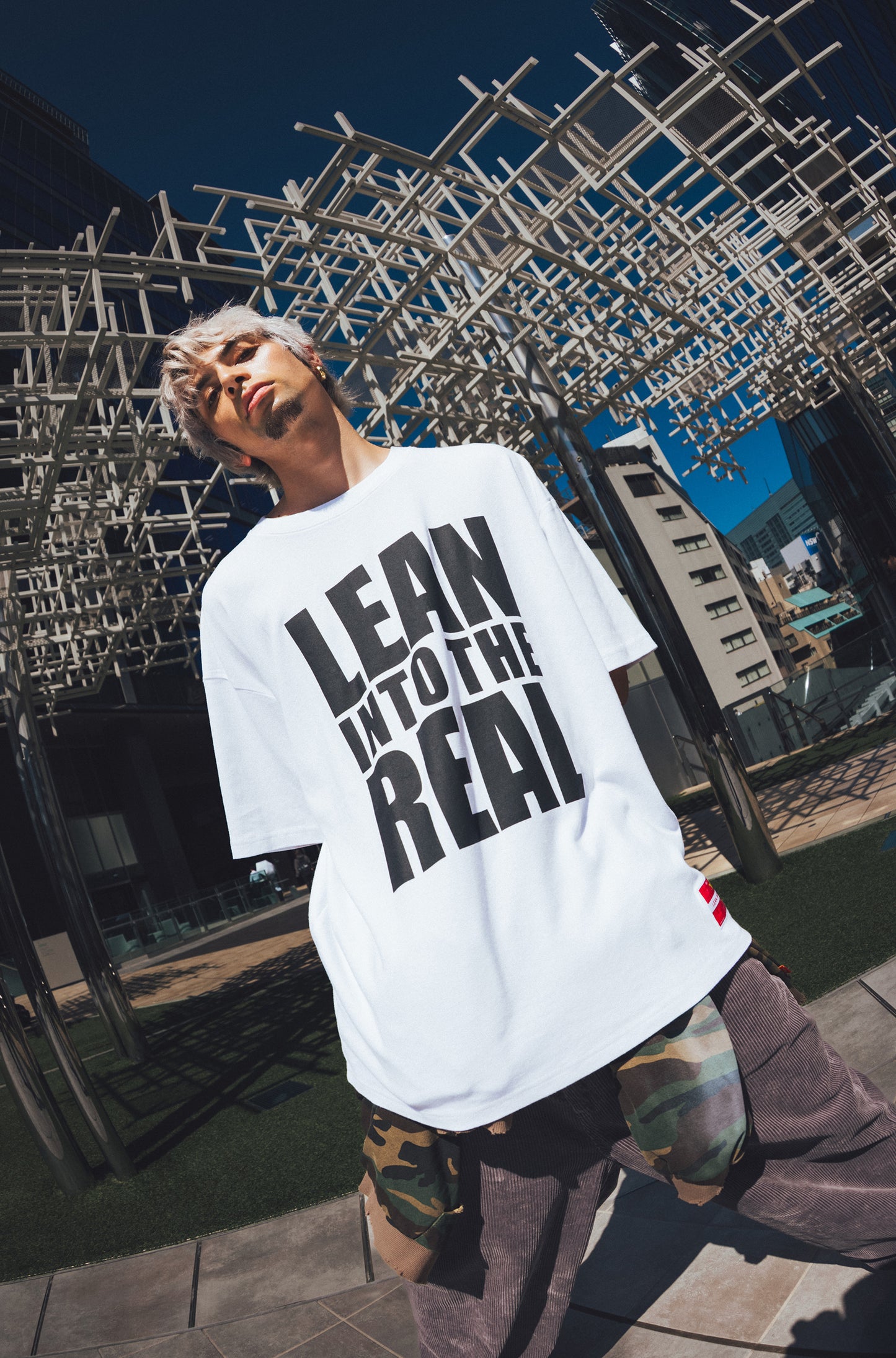 "LEAN INTO THE REAL" TEE WHITE