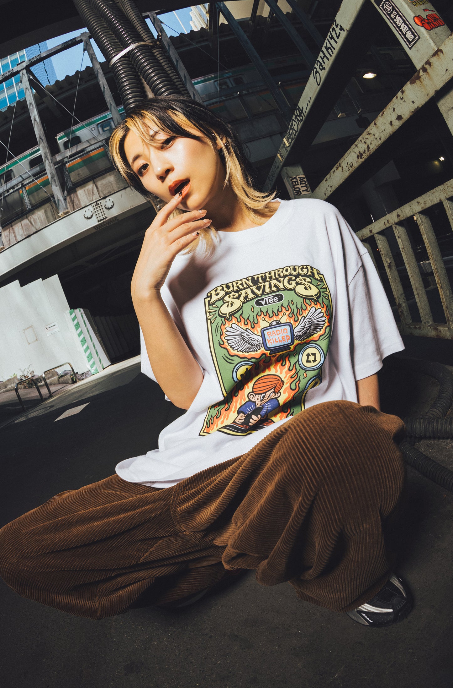 "Burn through savings" TEE WHITE