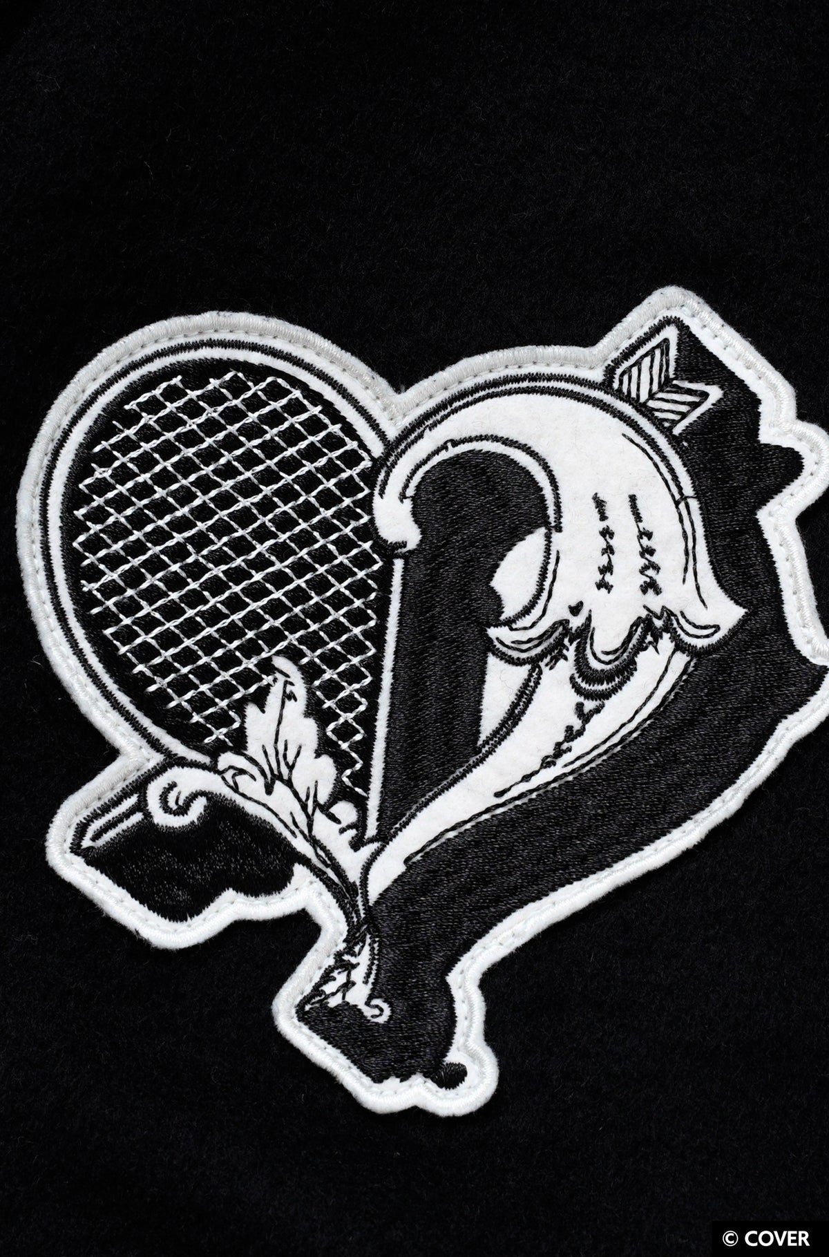 【予約】VTee x Houshou Marine "Dead Ma'am's Chest" VARSITY JACKET BLACK