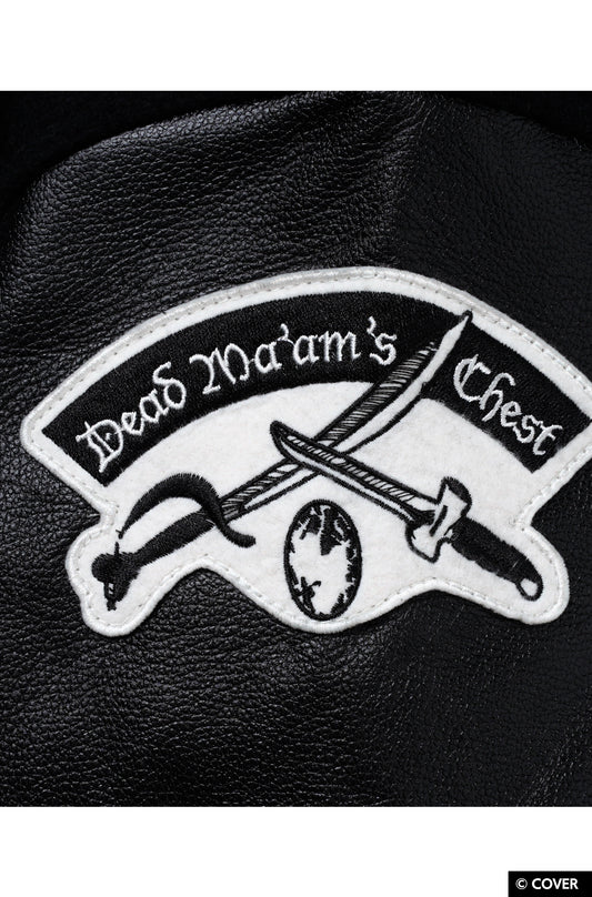 【予約】VTee x Houshou Marine "Dead Ma'am's Chest" VARSITY JACKET BLACK