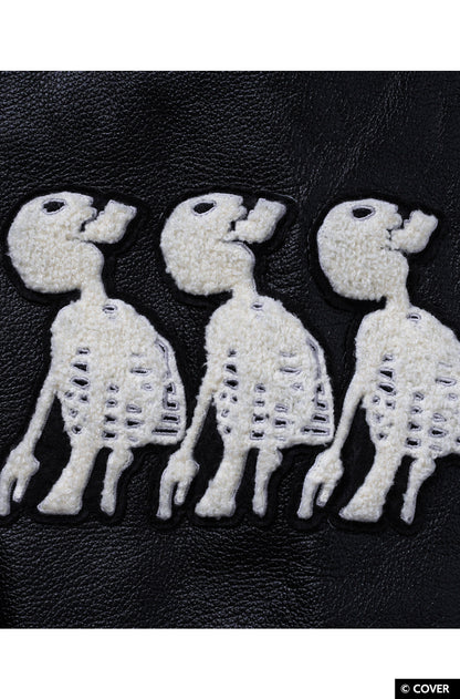 【予約】VTee x Houshou Marine "Dead Ma'am's Chest" VARSITY JACKET BLACK