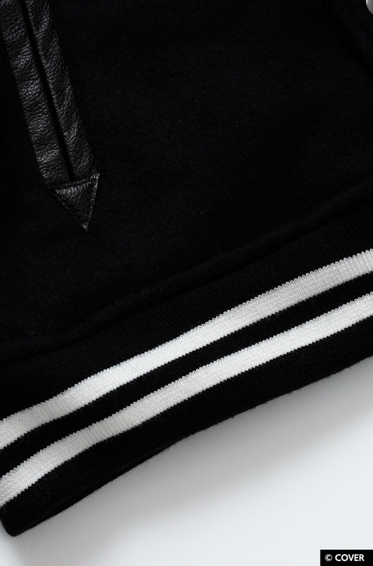 【予約】VTee x Houshou Marine "Dead Ma'am's Chest" VARSITY JACKET BLACK