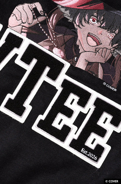 【予約】VTee x Houshou Marine "Dead Ma'am's Chest" VARSITY JACKET BLACK