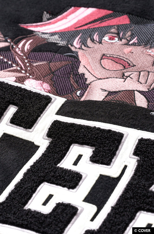 【予約】VTee x Houshou Marine "Dead Ma'am's Chest" VARSITY JACKET BLACK