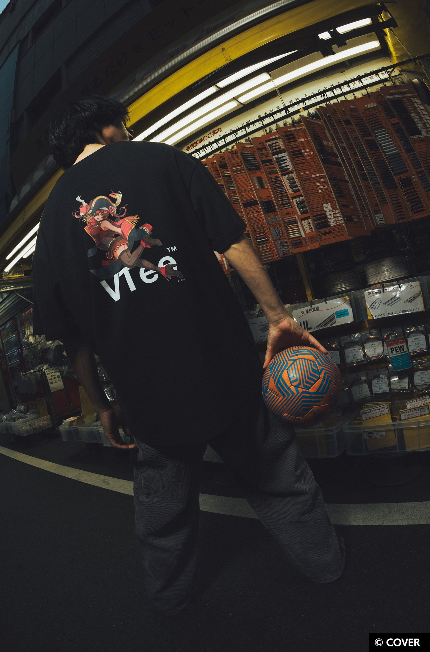 VTee x Houshou Marine TEE BLACK