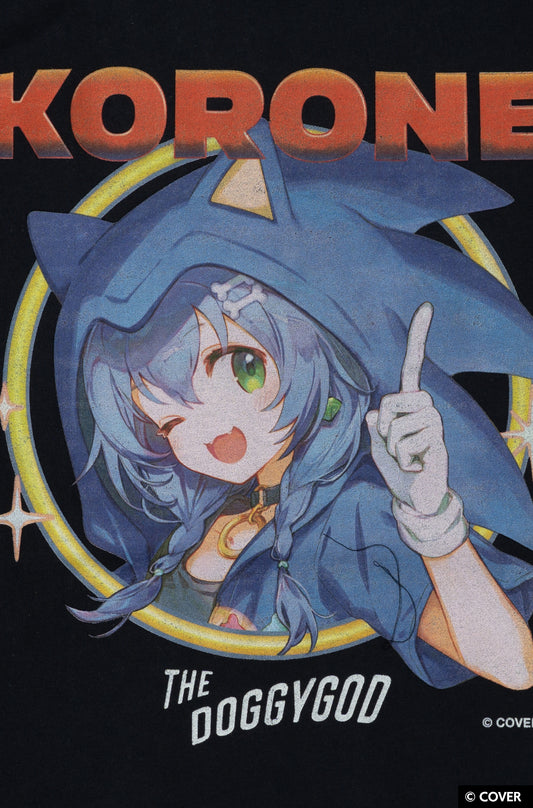 VTee x Inugami Korone "Sonic Costume" TEE V.BLACK