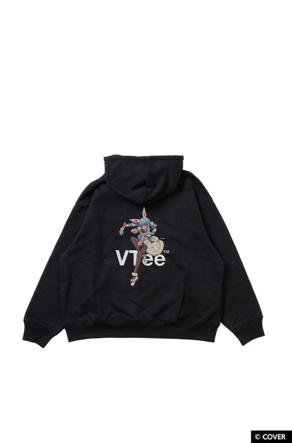 【予約】 VTee x Usada Pekora PULLOVER HOODIE BLACK