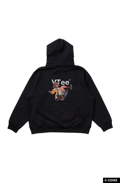 【予約】VTee x Inugami Korone PULLOVER HOODIE BLACK
