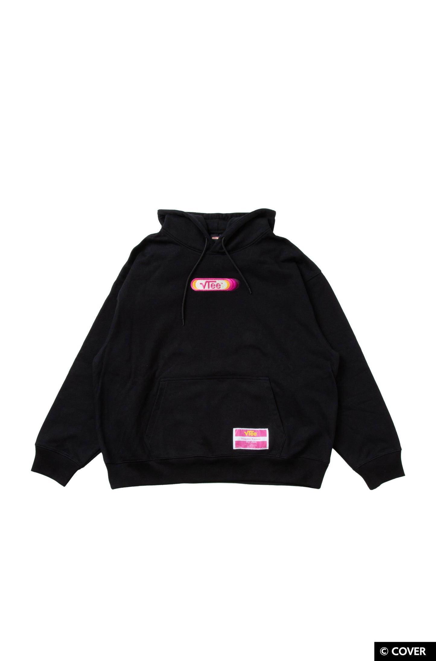 【予約】VTee x Inugami Korone PULLOVER HOODIE BLACK