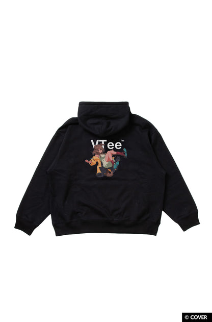 【予約】VTee x Inugami Korone PULLOVER HOODIE BLACK