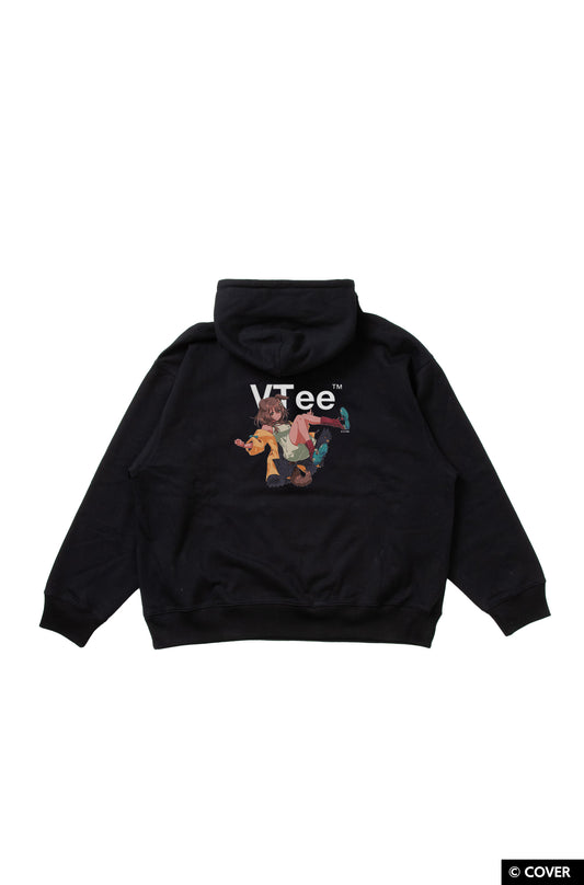 【予約】VTee x Inugami Korone PULLOVER HOODIE BLACK