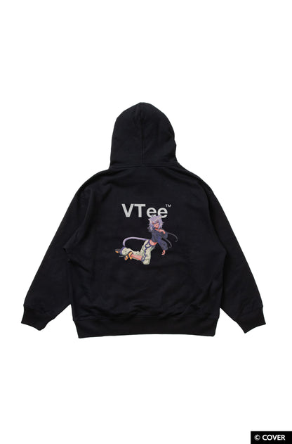【予約】VTee x Nekomata Okayu PULLOVER HOODIE BLACK