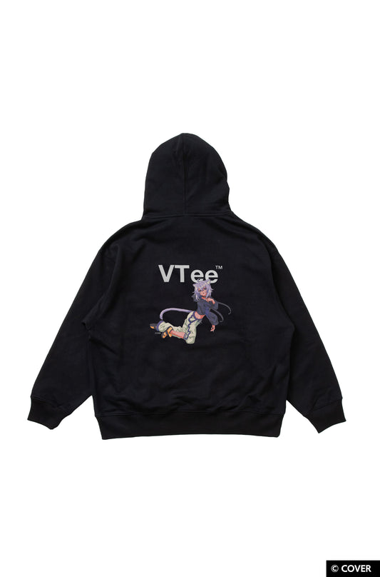 【予約】VTee x Nekomata Okayu PULLOVER HOODIE BLACK