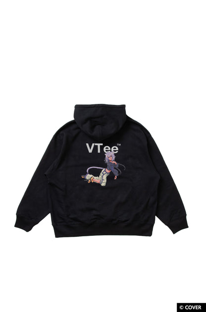 【予約】VTee x Nekomata Okayu PULLOVER HOODIE BLACK