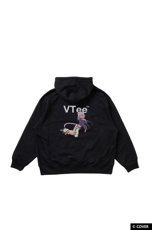 【予約】VTee x Nekomata Okayu PULLOVER HOODIE BLACK